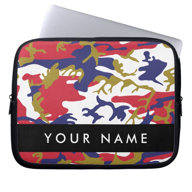 Onafhankelijkheidsdag Camouflage Jouw naam Persona Laptop Sleeve (Voorkant)
