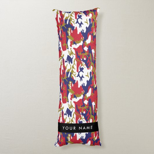 Onafhankelijkheidsdag Camouflage Jouw naam Persona Lichaamskussen (Achterkant (Verticaal))