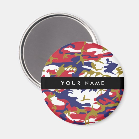 Onafhankelijkheidsdag Camouflage Jouw naam Persona Magneet (Voorkant / Achterkant)