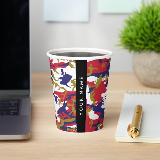 Onafhankelijkheidsdag Camouflage Jouw naam Persona Papieren Bekers (Insitu)