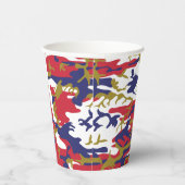 Onafhankelijkheidsdag Camouflage Jouw naam Persona Papieren Bekers (Rechts)