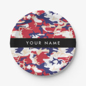 Onafhankelijkheidsdag Camouflage Jouw naam Persona Papieren Bordje (Voorkant)