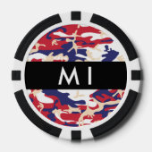 Onafhankelijkheidsdag Camouflage Jouw naam Persona Poker Chips (Voorkant)