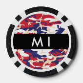 Onafhankelijkheidsdag Camouflage Jouw naam Persona Poker Chips (Achterkant)