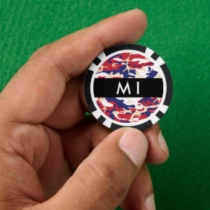 Onafhankelijkheidsdag Camouflage Jouw naam Persona Poker Chips