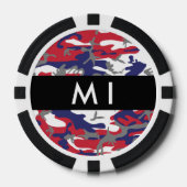 Onafhankelijkheidsdag Camouflage Jouw naam Persona Poker Chips (Voorkant)