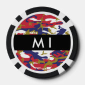 Onafhankelijkheidsdag Camouflage Jouw naam Persona Poker Chips (Achterkant)