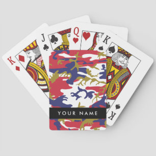 Onafhankelijkheidsdag Camouflage Jouw naam Persona Pokerkaarten