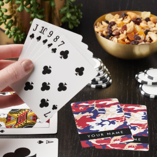 Onafhankelijkheidsdag Camouflage Jouw naam Persona Pokerkaarten