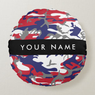 Onafhankelijkheidsdag Camouflage Jouw naam Persona Rond Kussen