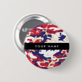 Onafhankelijkheidsdag Camouflage Jouw naam Persona Ronde Button 5,7 Cm (Voorkant /achterkant)