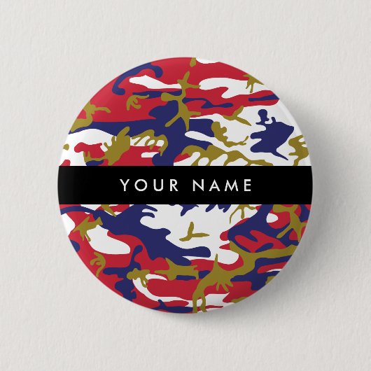 Onafhankelijkheidsdag Camouflage Jouw naam Persona Ronde Button 5,7 Cm (Voorkant)