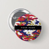 Onafhankelijkheidsdag Camouflage Jouw naam Persona Ronde Button 5,7 Cm (Voorkant /achterkant)