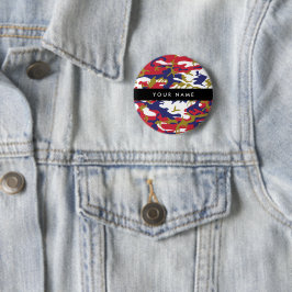 Onafhankelijkheidsdag Camouflage Jouw naam Persona Ronde Button 5,7 Cm