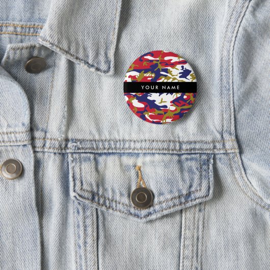 Onafhankelijkheidsdag Camouflage Jouw naam Persona Ronde Button 5,7 Cm (In situ)