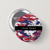 Onafhankelijkheidsdag Camouflage Jouw naam Persona Ronde Button 5,7 Cm (Voorkant /achterkant)