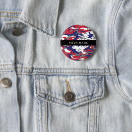 Onafhankelijkheidsdag Camouflage Jouw naam Persona Ronde Button 5,7 Cm