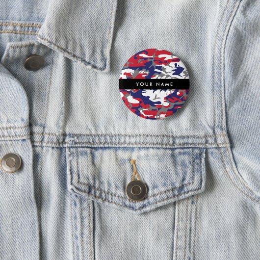 Onafhankelijkheidsdag Camouflage Jouw naam Persona Ronde Button 5,7 Cm (In situ)