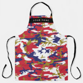 Onafhankelijkheidsdag Camouflage Jouw naam Persona Schort (Voorkant)