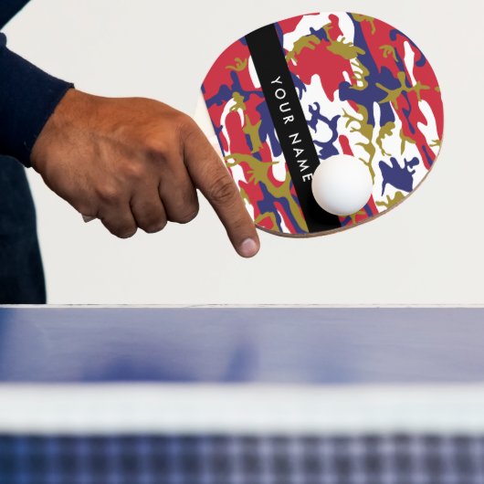 Onafhankelijkheidsdag Camouflage Jouw naam Persona Tafeltennisbatje (Insitu)