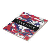 Onafhankelijkheidsdag Camouflage Jouw naam Persona Tegeltje (Zijkant)