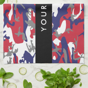 Onafhankelijkheidsdag Camouflage Jouw naam Persona Theedoek