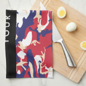 Onafhankelijkheidsdag Camouflage Jouw naam Persona Theedoek (Quarter Fold)