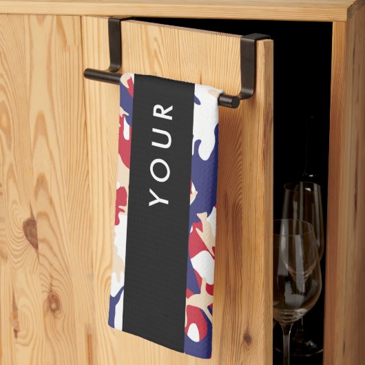 Onafhankelijkheidsdag Camouflage Jouw naam Persona Theedoek (Derde Gevouwen)