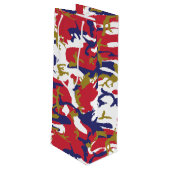 Onafhankelijkheidsdag Camouflage Jouw naam Persona Wijn Cadeautas (Achterkant Gekanteld)