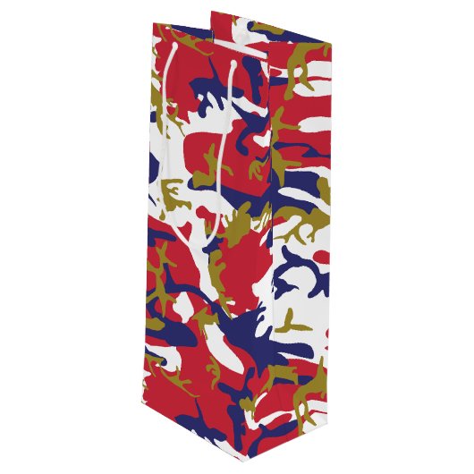 Onafhankelijkheidsdag Camouflage Jouw naam Persona Wijn Cadeautas (Achterkant Gekanteld)