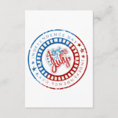 Onafhankelijkheidsdag cirkel met 4 juli in het mid informatiekaartje (Voorkant)