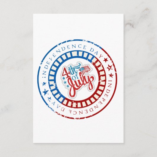 Onafhankelijkheidsdag cirkel met 4 juli in het mid informatiekaartje (Voorkant)
