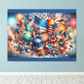 Onafhankelijkheidsdag Collage 4 juli Decor Canvas Afdruk (Insitu (Houten vloer))