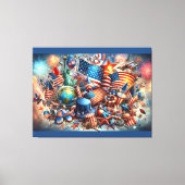 Onafhankelijkheidsdag Collage 4 juli Decor Canvas Afdruk (Voorkant)