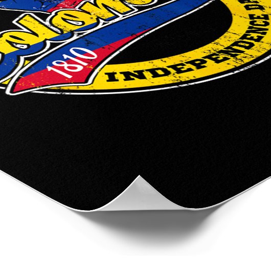 Onafhankelijkheidsdag Colombia Vlag Retro  Stijl Poster (Hoek)