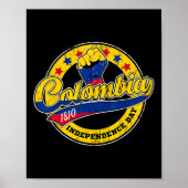 Onafhankelijkheidsdag Colombia Vlag Retro  Stijl Poster (Voorkant)