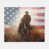 Onafhankelijkheidsdag cowboy afbeelding. fleece deken (Voorkant (Horizontaal))