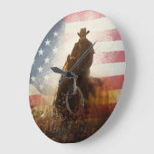Onafhankelijkheidsdag cowboy afbeelding. grote klok (Hoek)