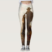 Onafhankelijkheidsdag cowboy afbeelding. leggings (Voorkant)