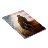 Onafhankelijkheidsdag cowboy afbeelding. notitieboek (Rechterzijde)