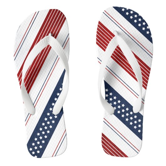 Onafhankelijkheidsdag diagonale sterren en strips teenslippers (Voetbed)