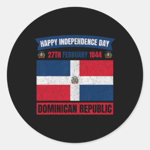Onafhankelijkheidsdag Dominicaanse Republiek Vieri Ronde Sticker