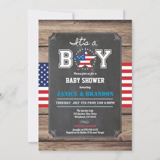 Onafhankelijkheidsdag, douchebord voor baby's kaart (Voorkant)