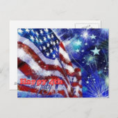 Onafhankelijkheidsdag en 4 juli briefkaart (Voorkant / Achterkant)