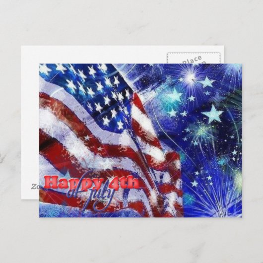 Onafhankelijkheidsdag en 4 juli briefkaart (Voorkant / Achterkant)