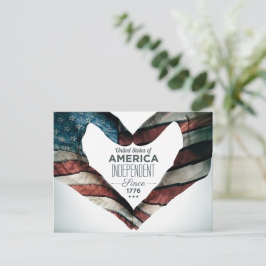 Onafhankelijkheidsdag en vierde juli briefkaart (Staand voorkant)
