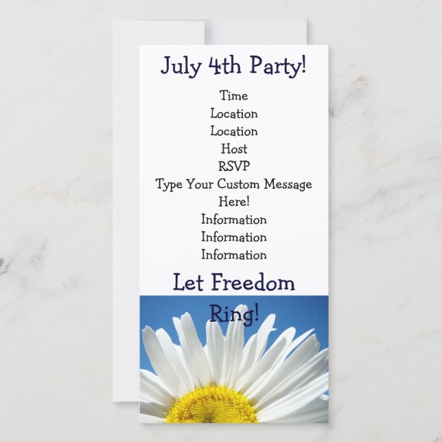 Onafhankelijkheidsdag Feest! 4 juli Feest Uitnodig (Voorkant)