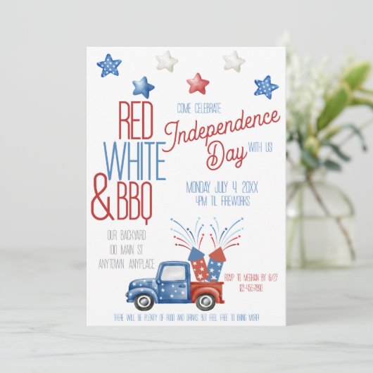 Onafhankelijkheidsdag Feest Uitnodiging (Staand voorkant)