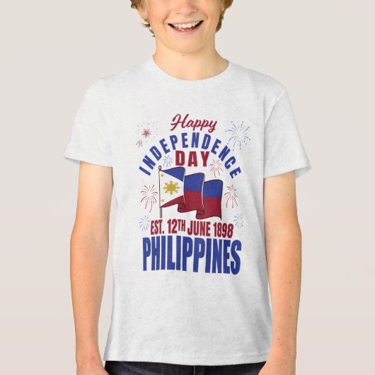 Onafhankelijkheidsdag Filipijnen Pinoy Filipino Tri-Blend Shirt (Voorkant)