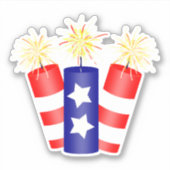 Onafhankelijkheidsdag Firecrackers Sticker (Voorkant)